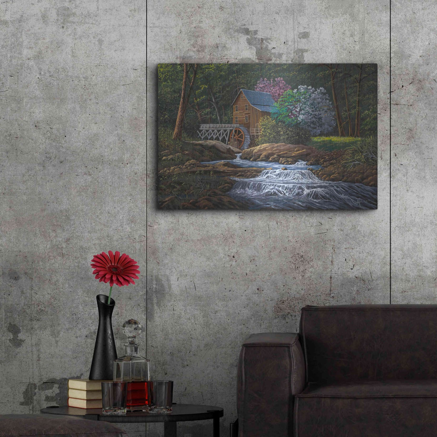 Luxe Metal Art 'Springtime Mill' by Gary Adams, Metal Wall Art,36x24