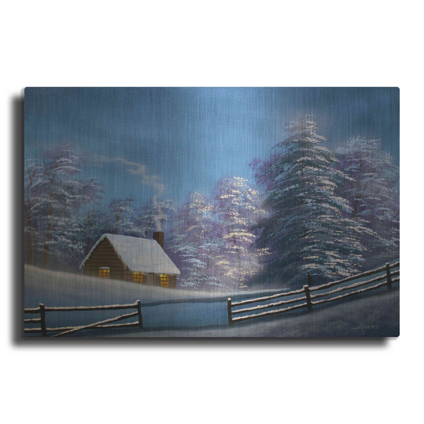 Luxe Metal Art 'Cozy Cabin' by Gary Adams, Metal Wall Art