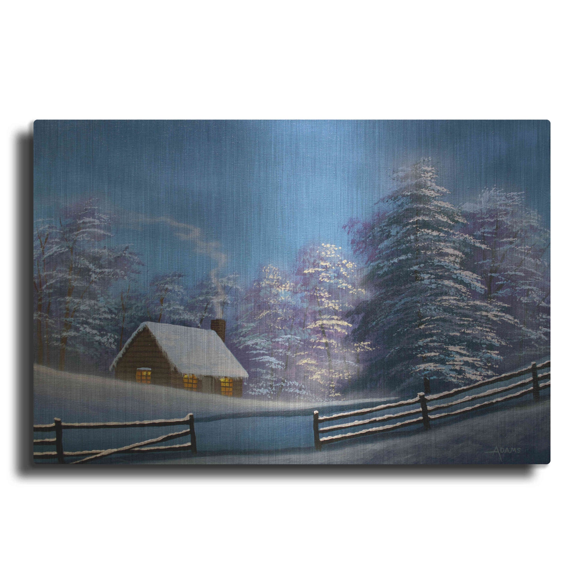 Luxe Metal Art 'Cozy Cabin' by Gary Adams, Metal Wall Art