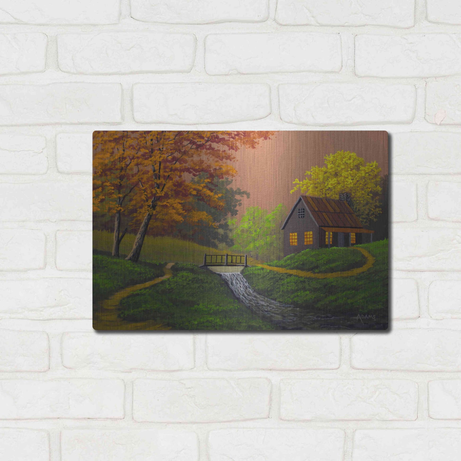 Luxe Metal Art 'Pathway Home' by Gary Adams, Metal Wall Art,16x12