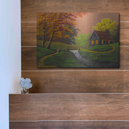 Luxe Metal Art 'Pathway Home' by Gary Adams, Metal Wall Art,16x12