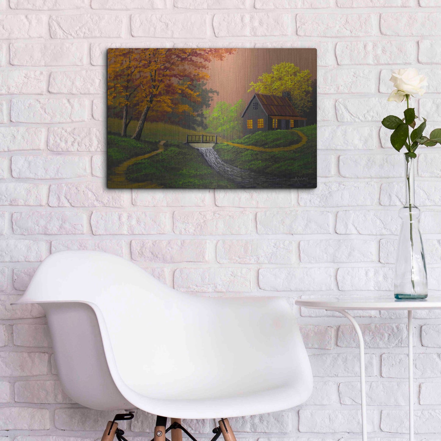 Luxe Metal Art 'Pathway Home' by Gary Adams, Metal Wall Art,24x16