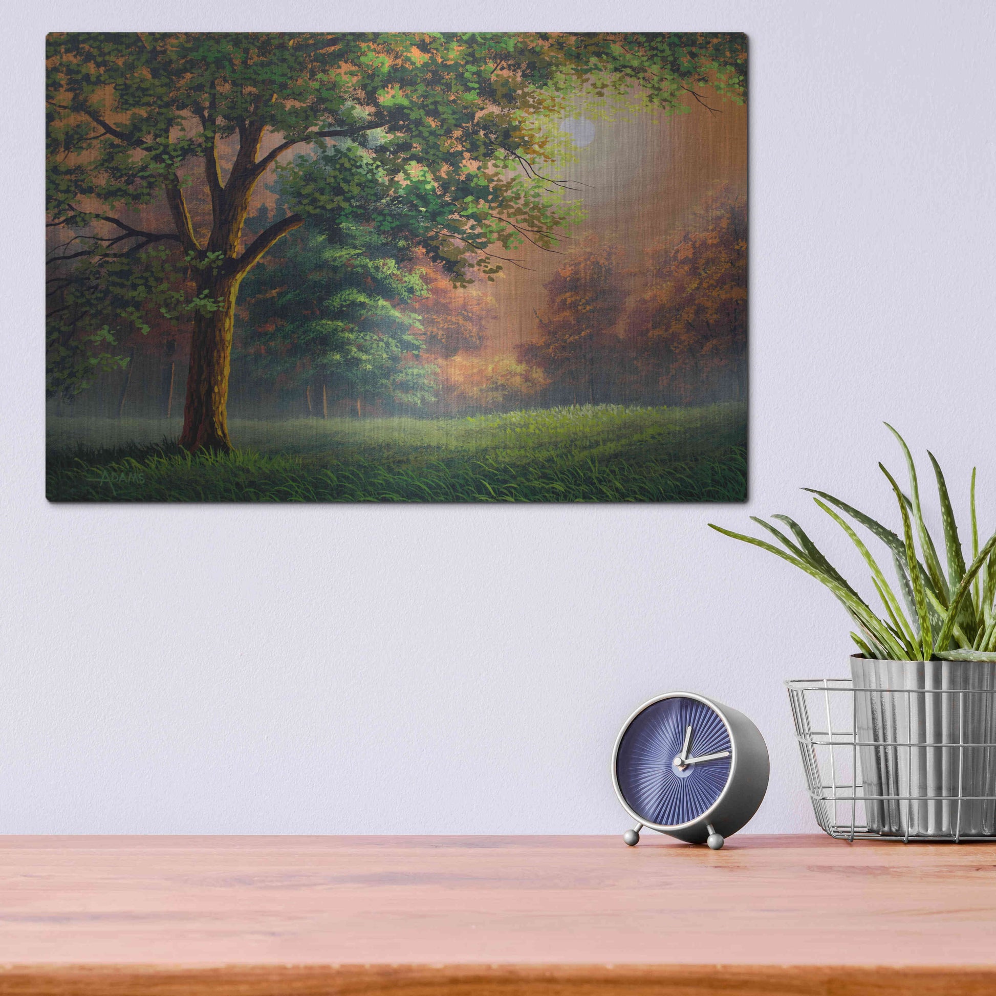 Luxe Metal Art 'Evening Radiance' by Gary Adams, Metal Wall Art,16x12