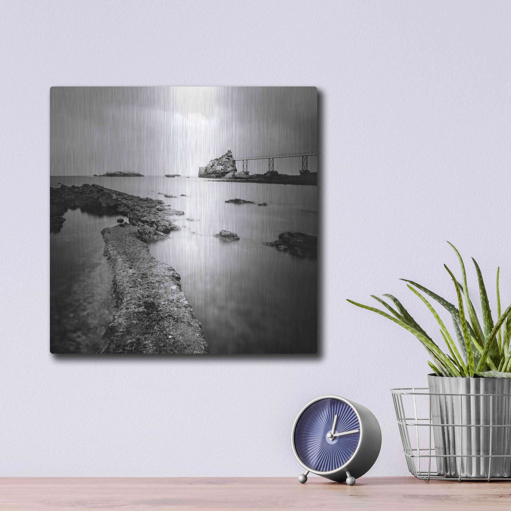 Luxe Metal Art 'Biarritz' by Nina Papiorek, Metal Wall Art,12x12