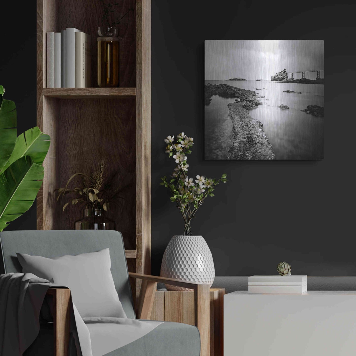 Luxe Metal Art 'Biarritz' by Nina Papiorek, Metal Wall Art,24x24