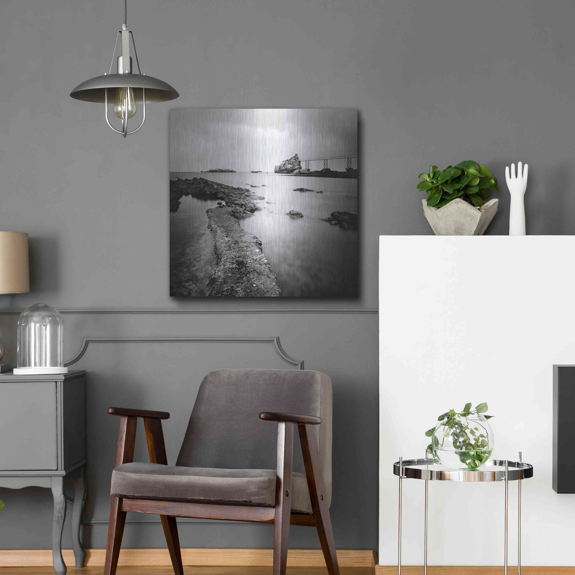 Luxe Metal Art 'Biarritz' by Nina Papiorek, Metal Wall Art,24x24