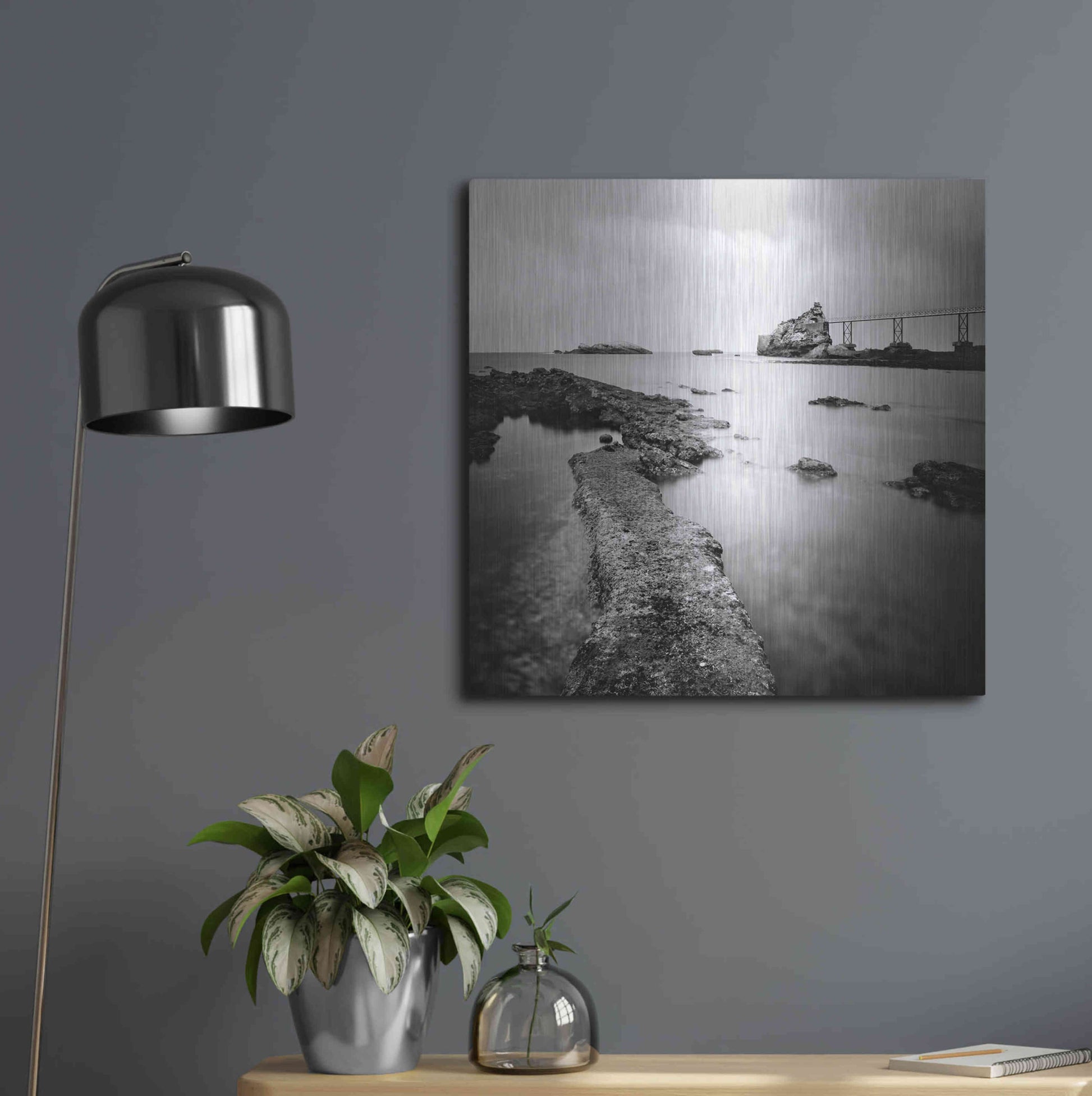 Luxe Metal Art 'Biarritz' by Nina Papiorek, Metal Wall Art,24x24