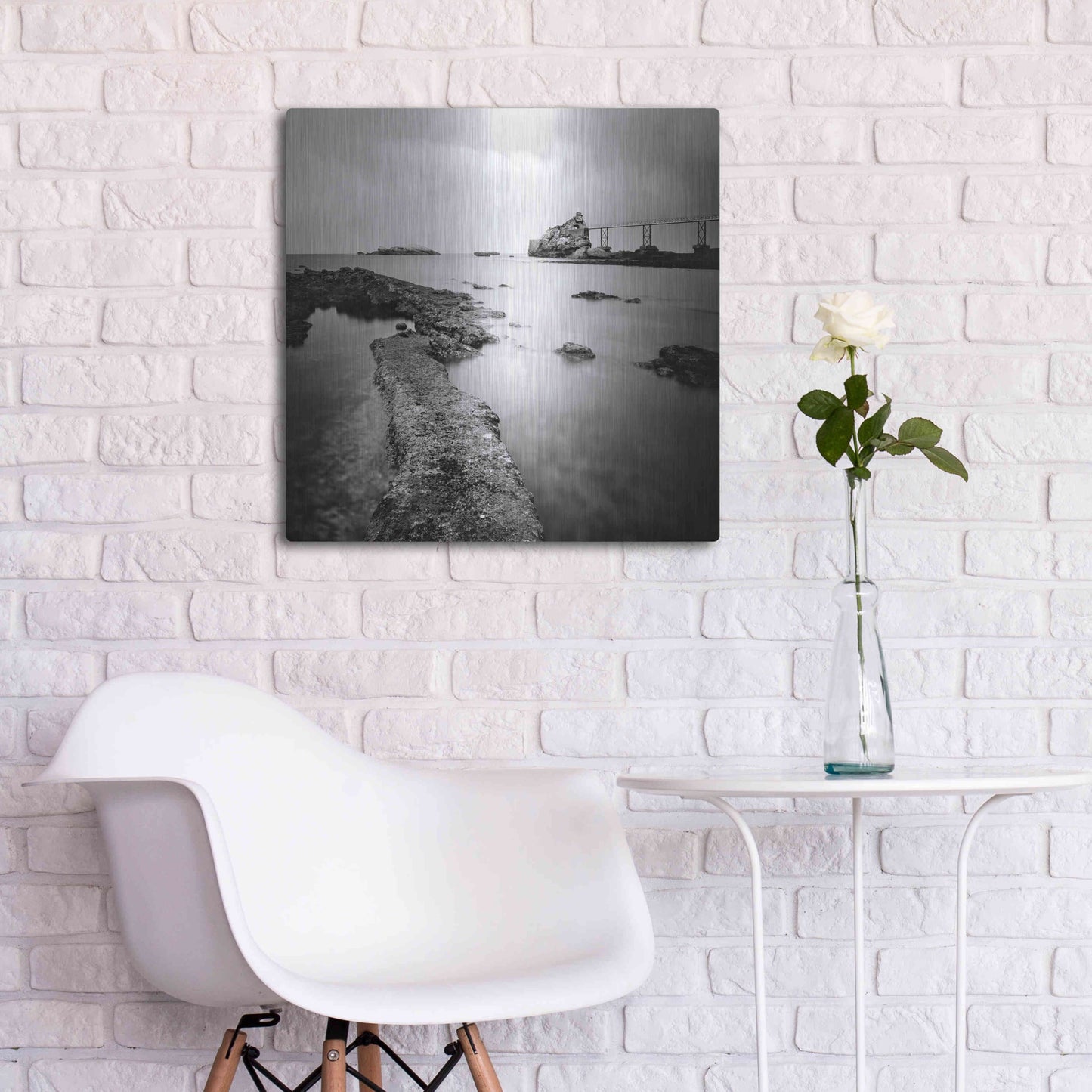 Luxe Metal Art 'Biarritz' by Nina Papiorek, Metal Wall Art,24x24