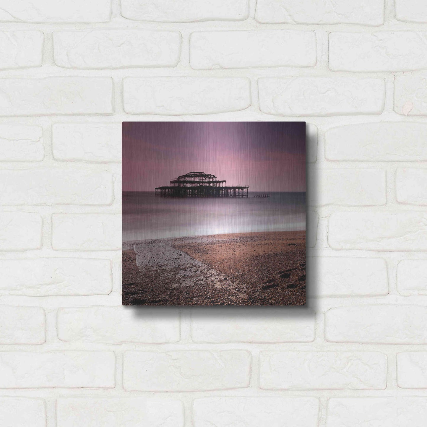 Luxe Metal Art 'Brighton Pier' by Nina Papiorek, Metal Wall Art,12x12