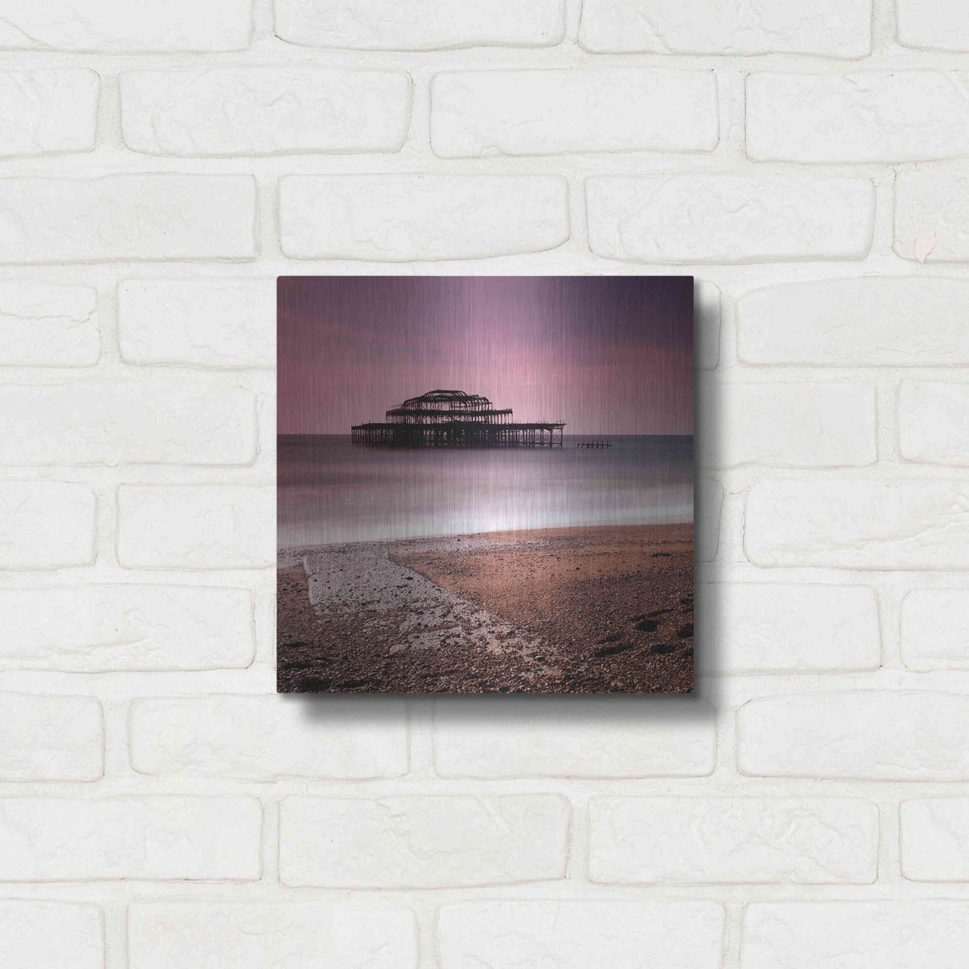 Luxe Metal Art 'Brighton Pier' by Nina Papiorek, Metal Wall Art,12x12