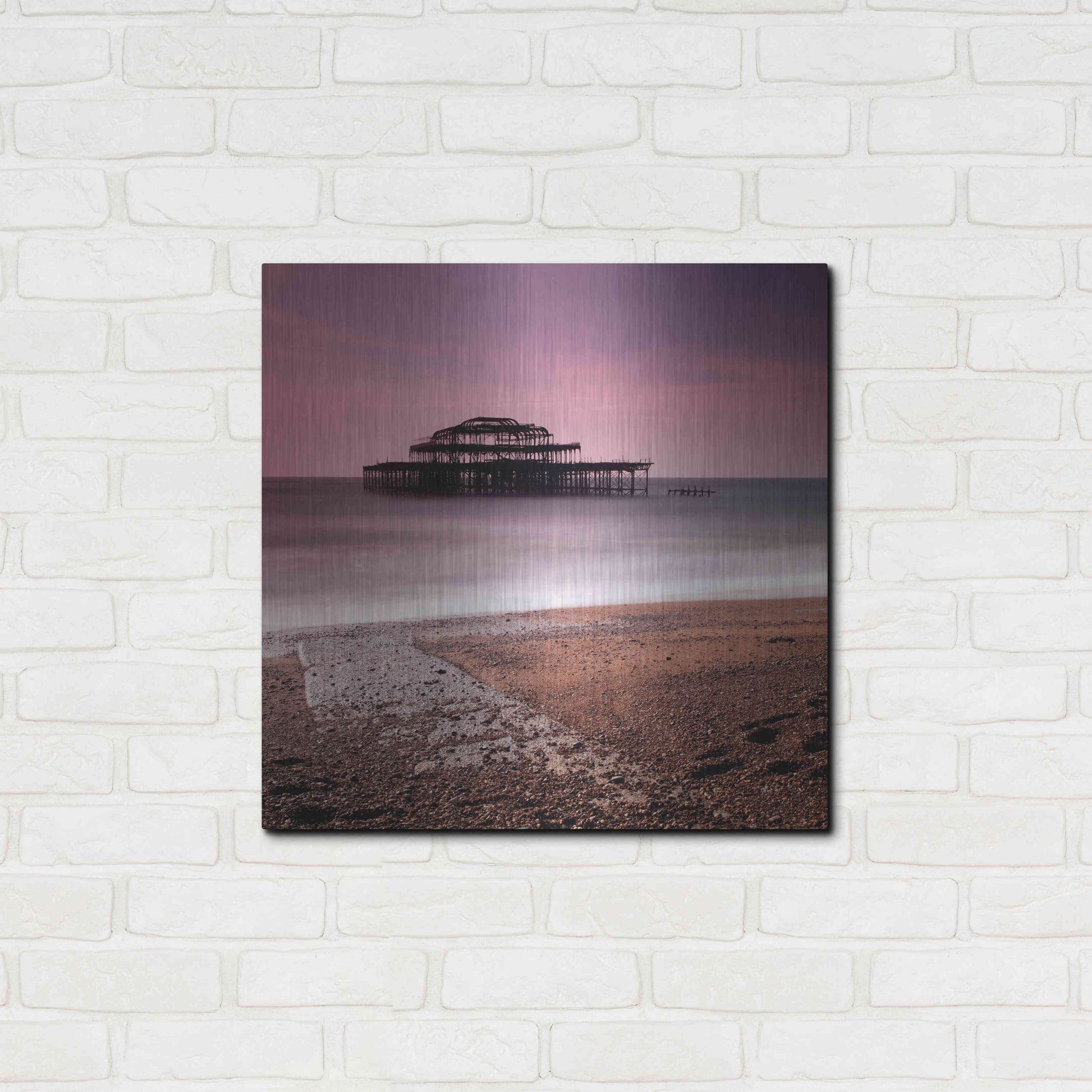 Luxe Metal Art 'Brighton Pier' by Nina Papiorek, Metal Wall Art,24x24