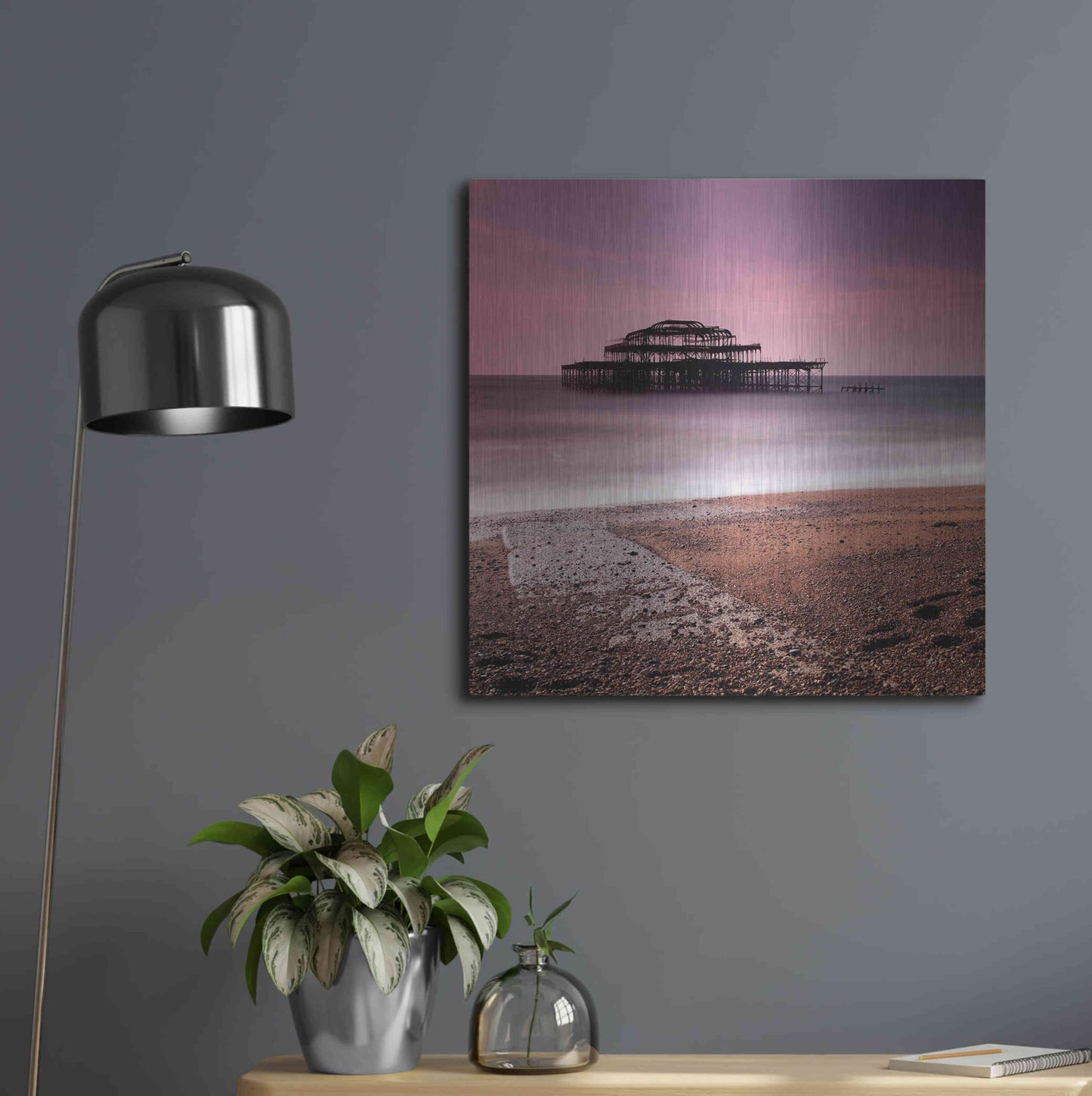 Luxe Metal Art 'Brighton Pier' by Nina Papiorek, Metal Wall Art,24x24
