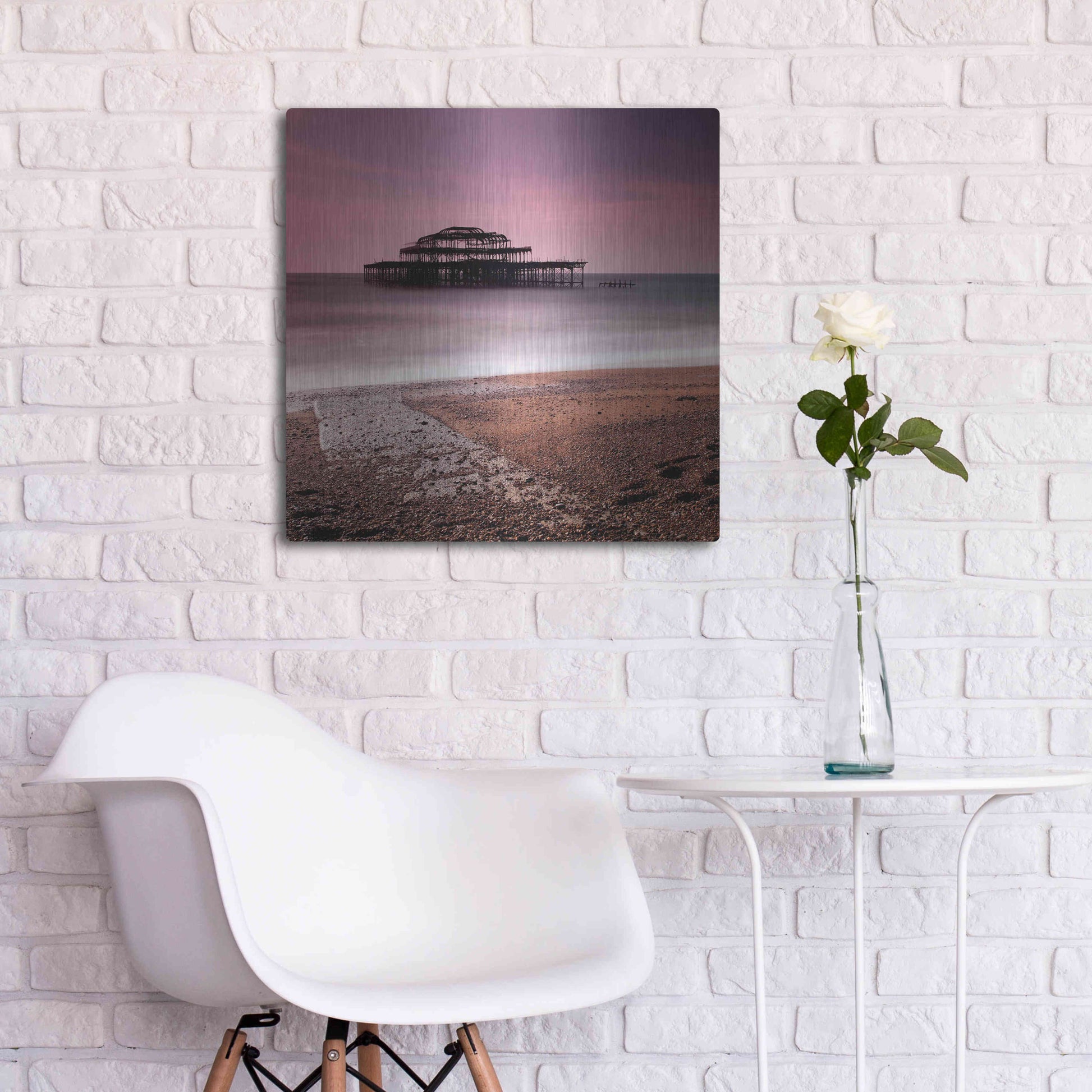 Luxe Metal Art 'Brighton Pier' by Nina Papiorek, Metal Wall Art,24x24