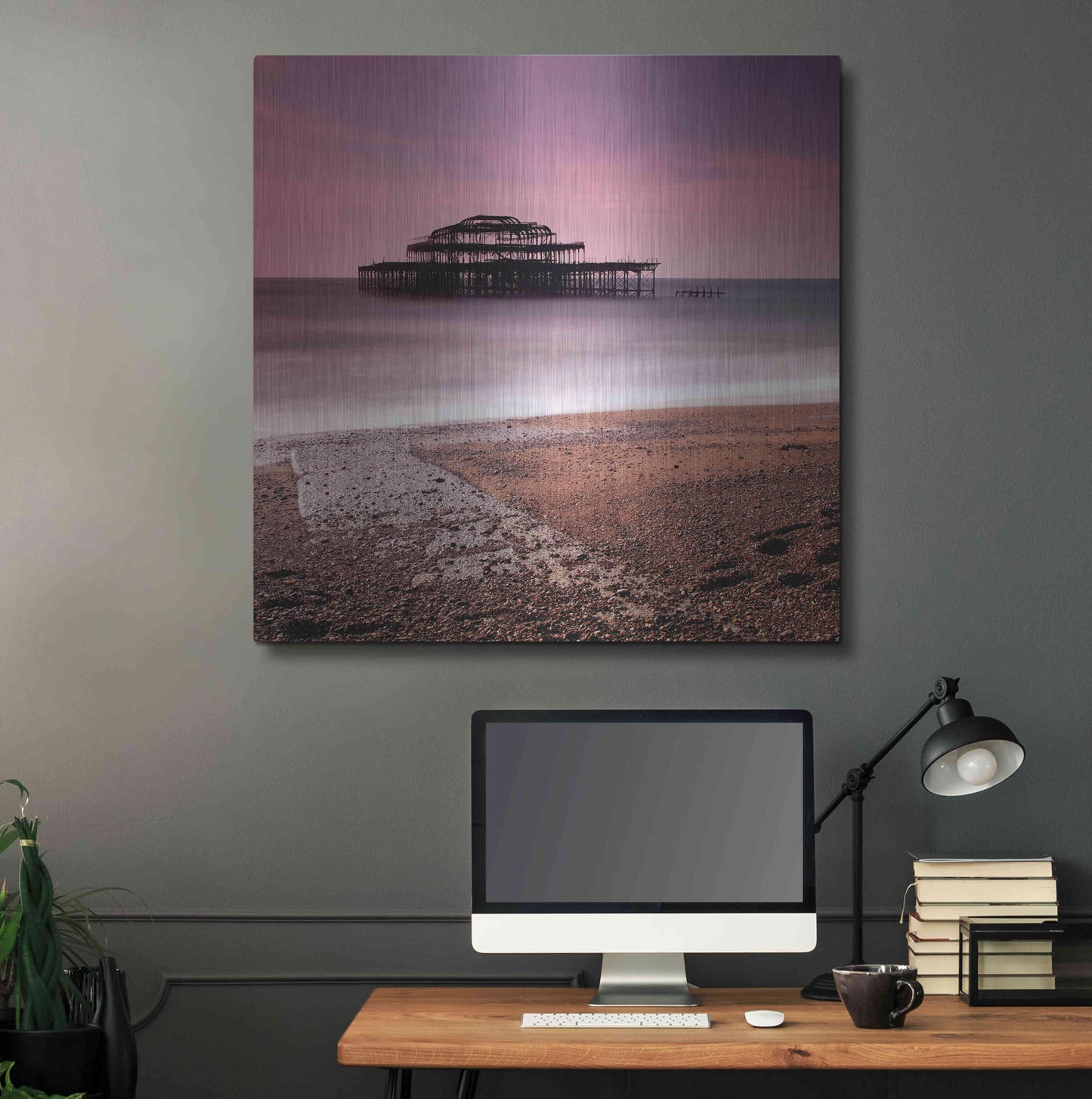Luxe Metal Art 'Brighton Pier' by Nina Papiorek, Metal Wall Art,36x36