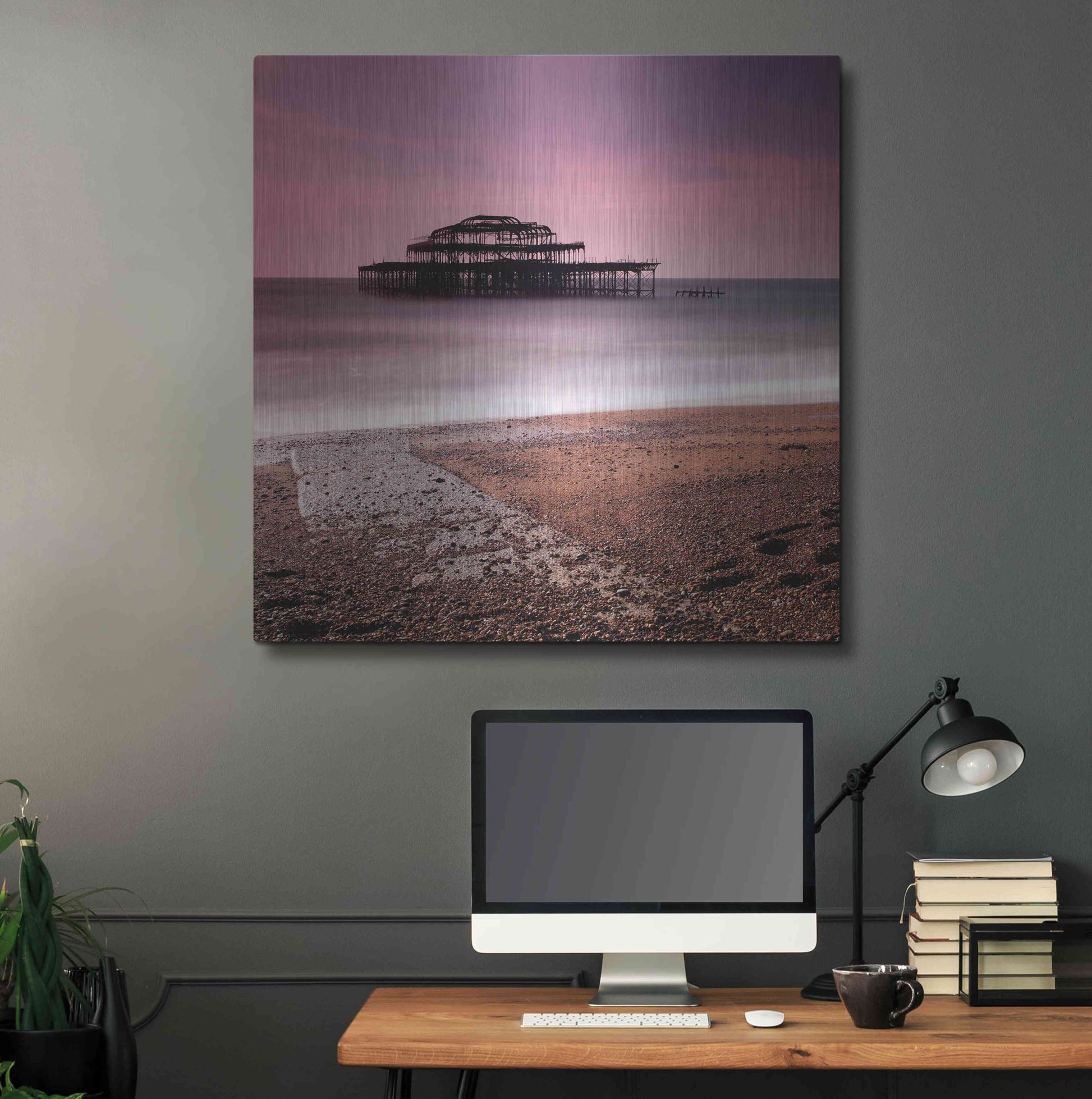 Luxe Metal Art 'Brighton Pier' by Nina Papiorek, Metal Wall Art,36x36
