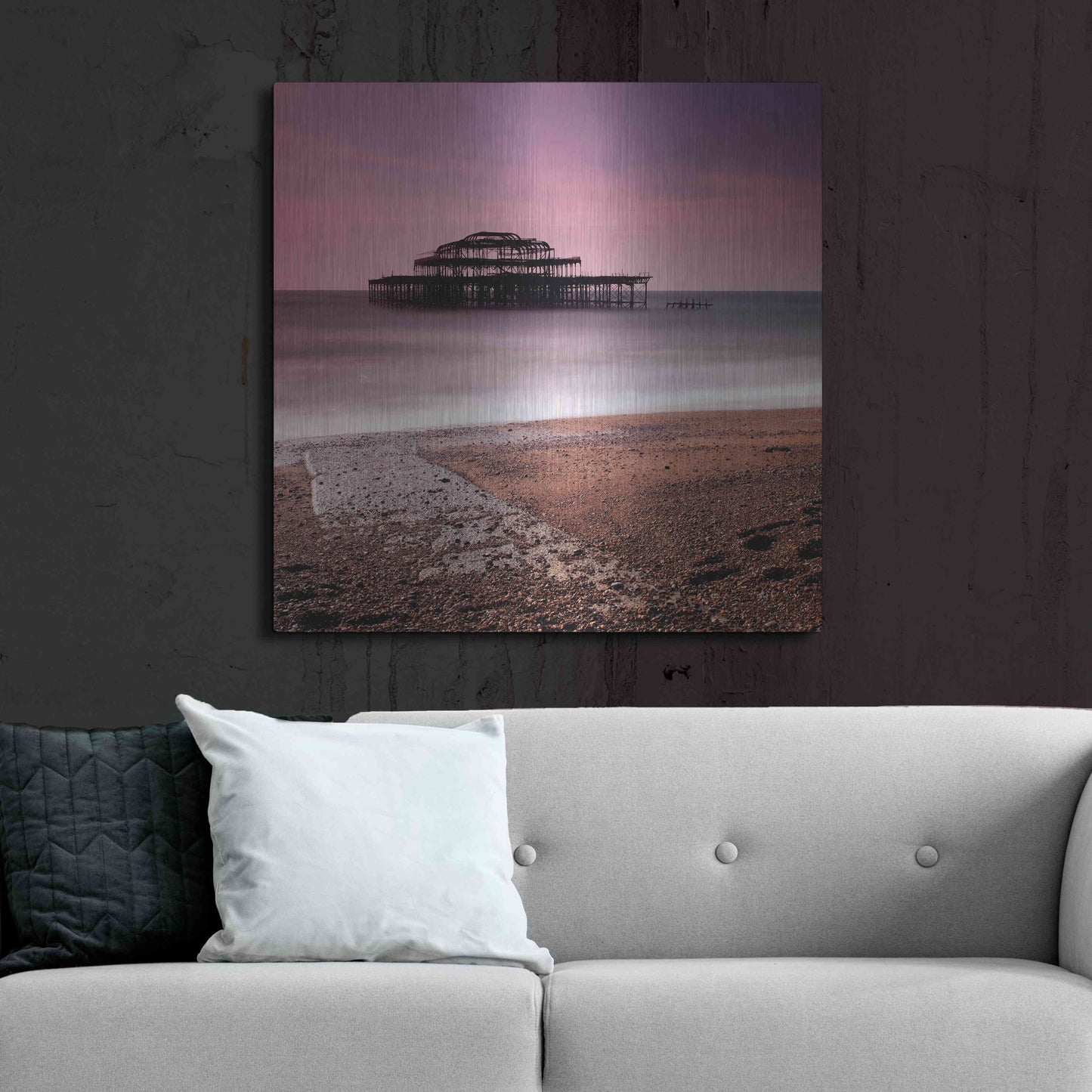 Luxe Metal Art 'Brighton Pier' by Nina Papiorek, Metal Wall Art,36x36