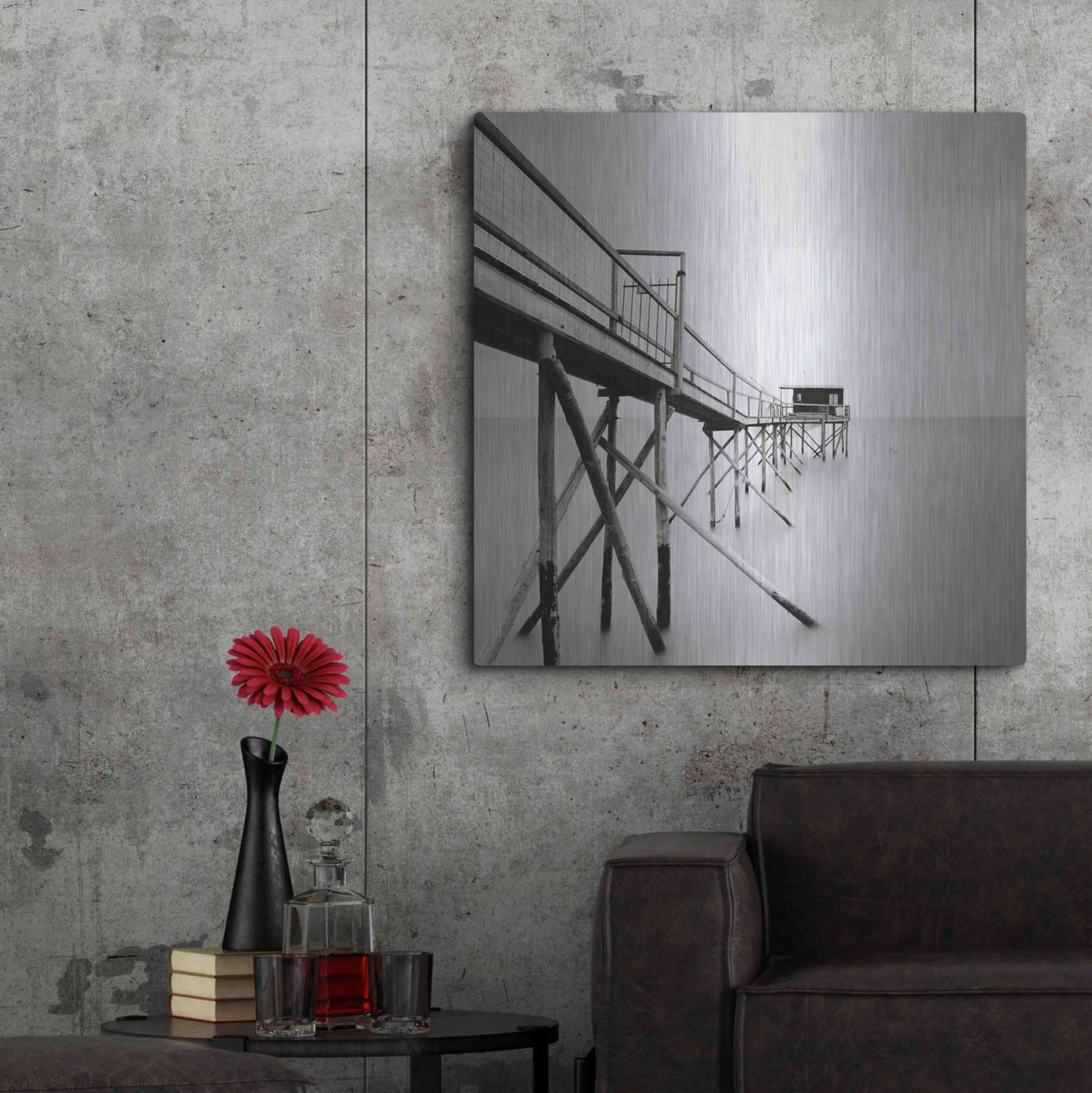 Luxe Metal Art 'Cabane' by Nina Papiorek, Metal Wall Art,36x36