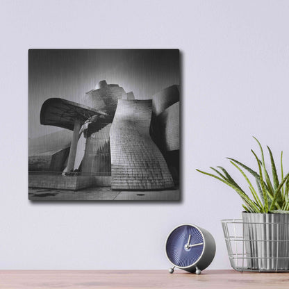 Luxe Metal Art 'Guggenheim Bilbao' by Nina Papiorek, Metal Wall Art,12x12