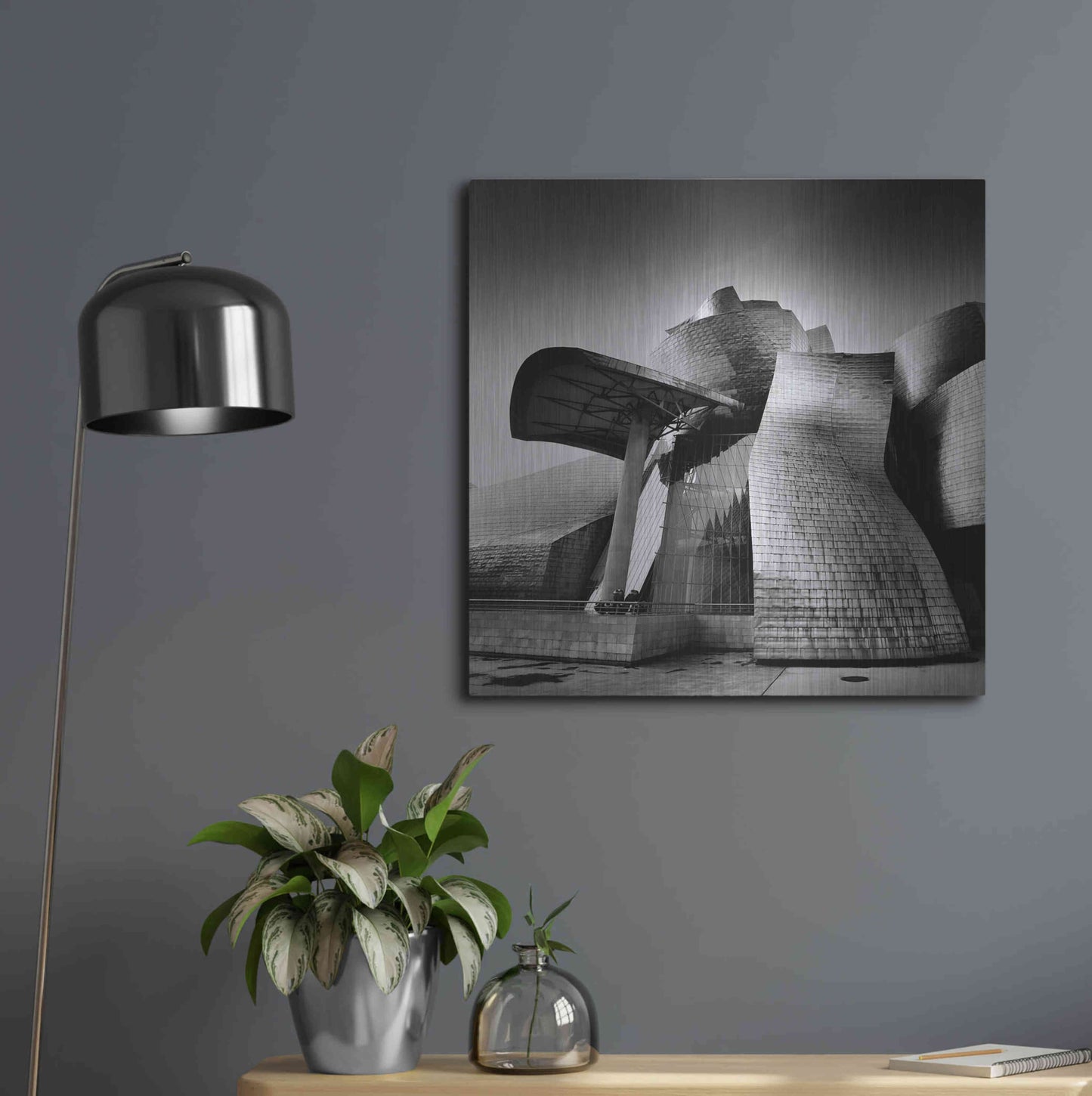 Luxe Metal Art 'Guggenheim Bilbao' by Nina Papiorek, Metal Wall Art,24x24