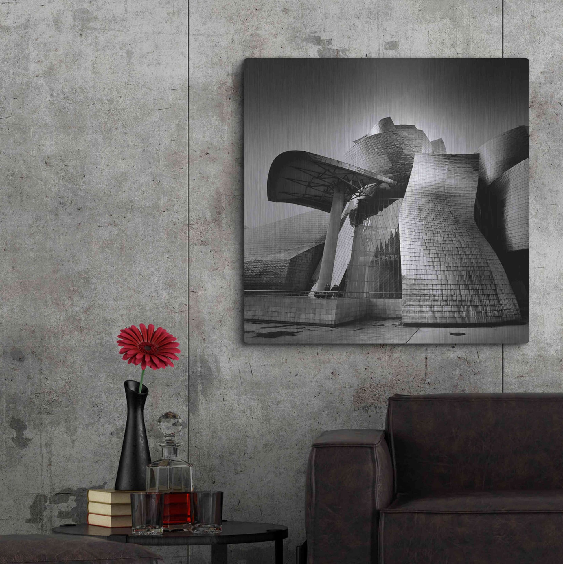 Luxe Metal Art 'Guggenheim Bilbao' by Nina Papiorek, Metal Wall Art,36x36