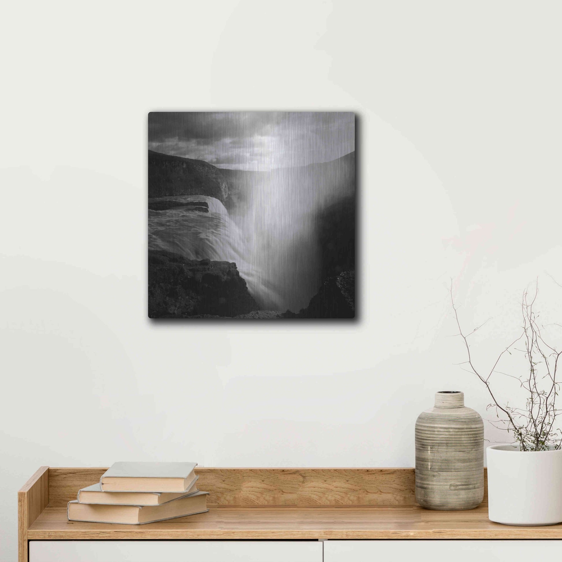 Luxe Metal Art 'Iceland Gullfoss' by Nina Papiorek, Metal Wall Art,12x12