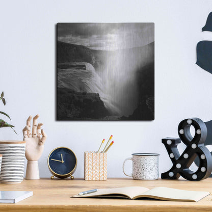 Luxe Metal Art 'Iceland Gullfoss' by Nina Papiorek, Metal Wall Art,12x12