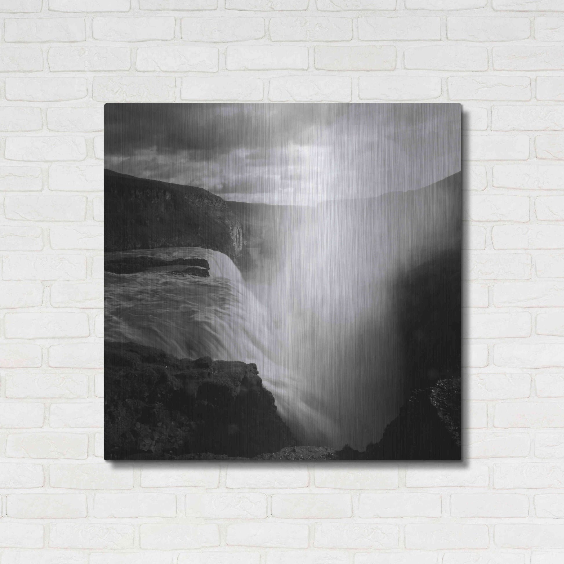 Luxe Metal Art 'Iceland Gullfoss' by Nina Papiorek, Metal Wall Art,36x36