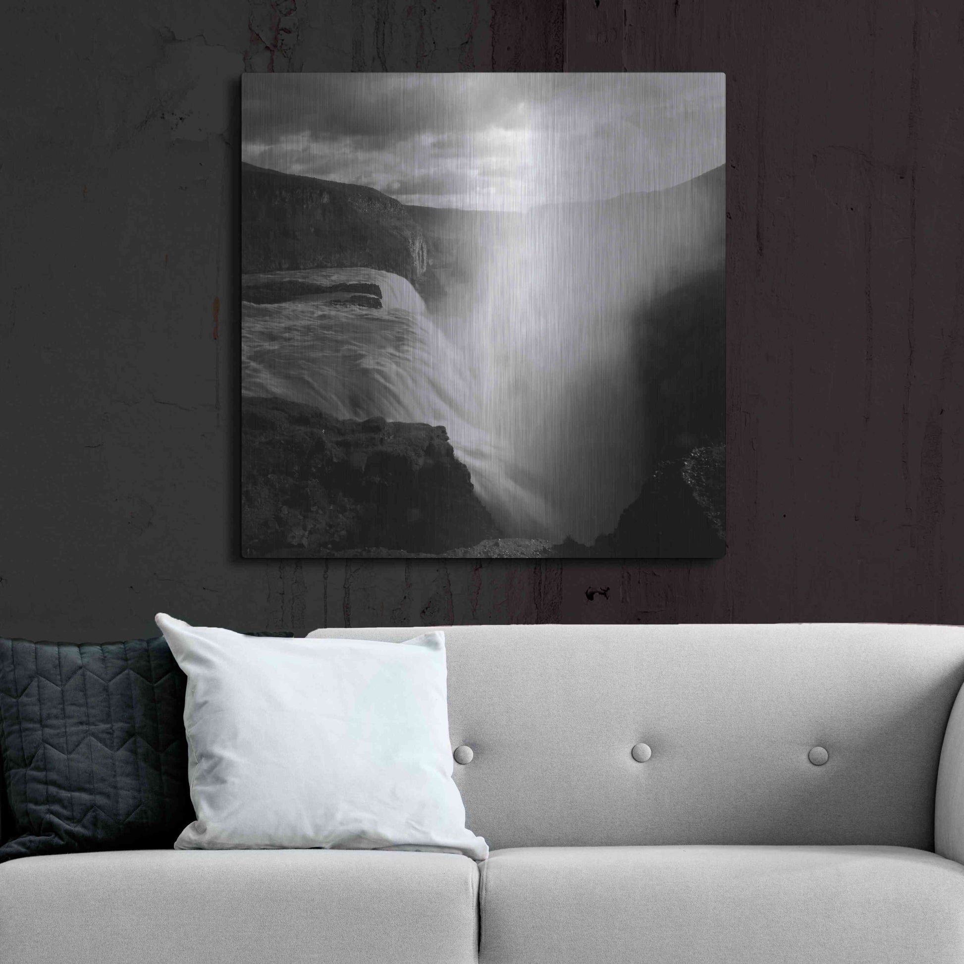 Luxe Metal Art 'Iceland Gullfoss' by Nina Papiorek, Metal Wall Art,36x36