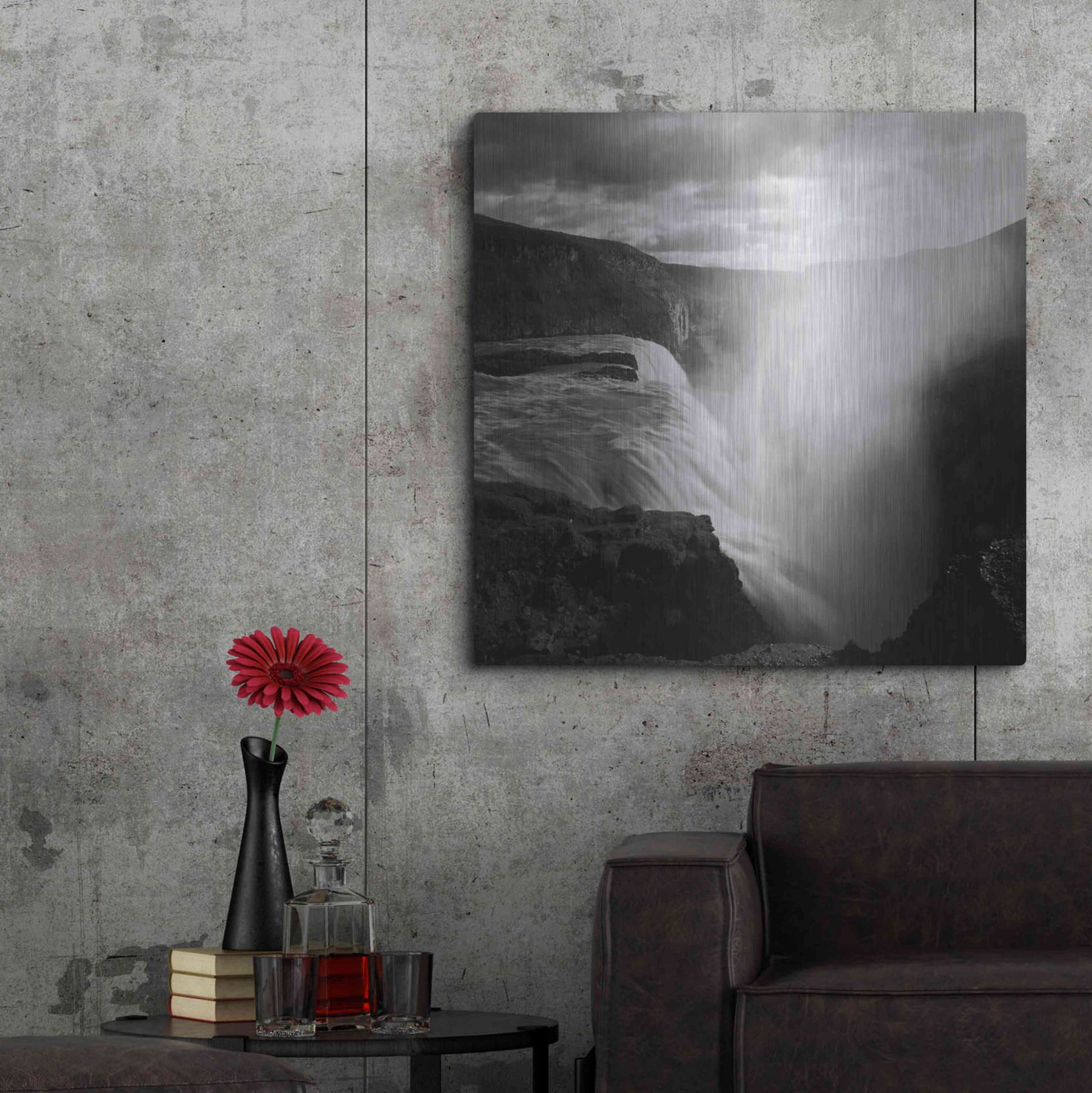 Luxe Metal Art 'Iceland Gullfoss' by Nina Papiorek, Metal Wall Art,36x36