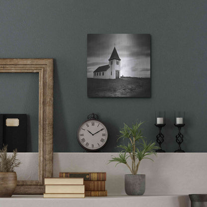 Luxe Metal Art 'Iceland Hellnar Church' by Nina Papiorek, Metal Wall Art,12x12