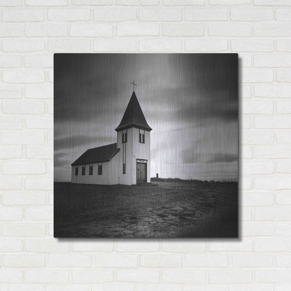 Luxe Metal Art 'Iceland Hellnar Church' by Nina Papiorek, Metal Wall Art,36x36