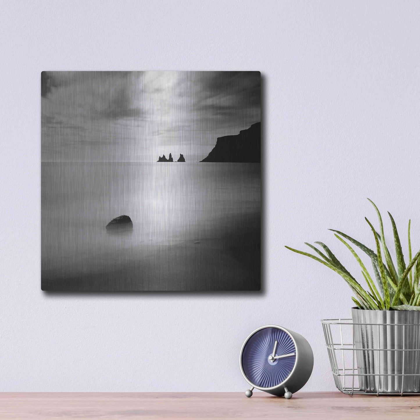 Luxe Metal Art 'Iceland Vik' by Nina Papiorek, Metal Wall Art,12x12