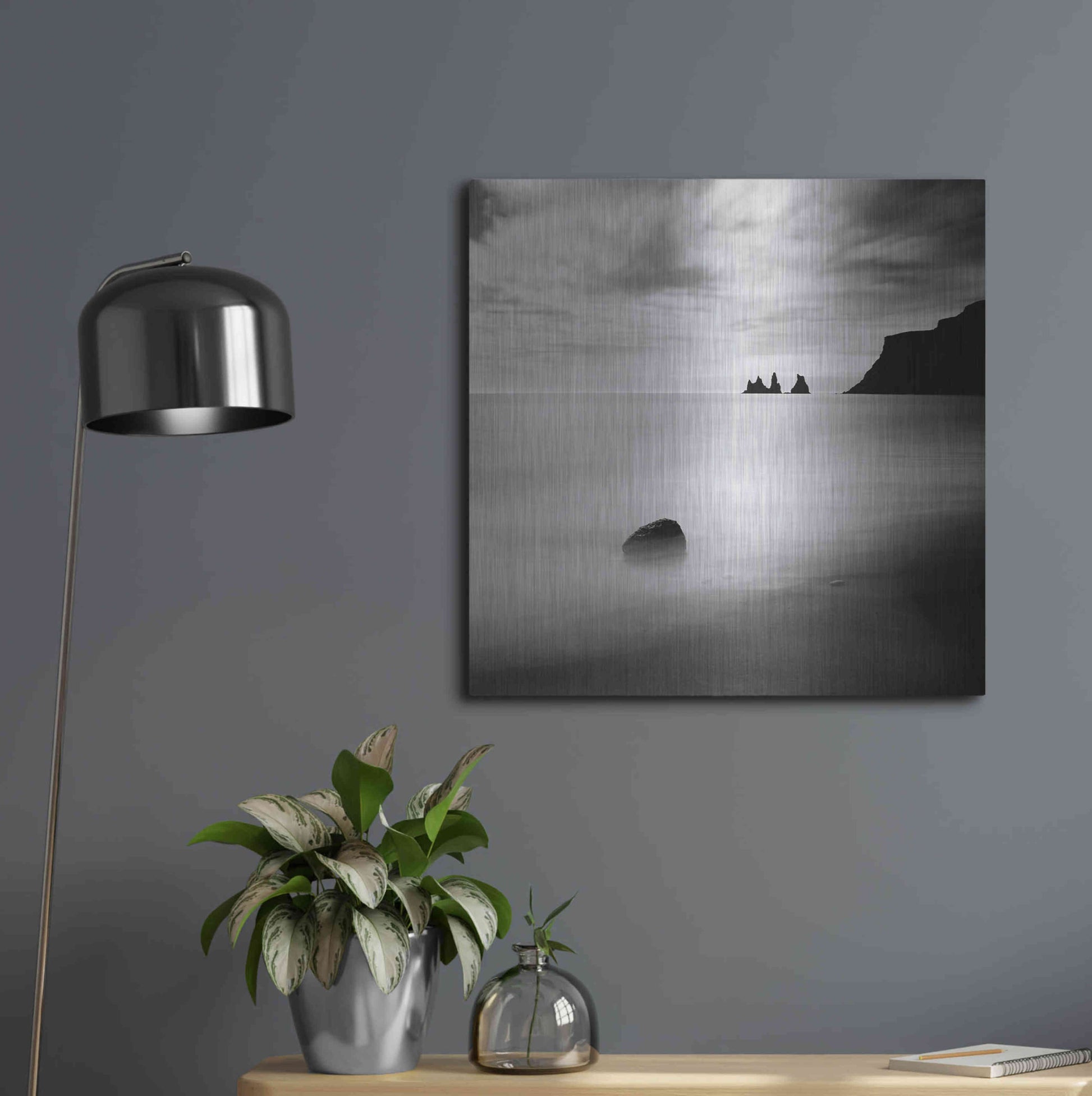 Luxe Metal Art 'Iceland Vik' by Nina Papiorek, Metal Wall Art,24x24