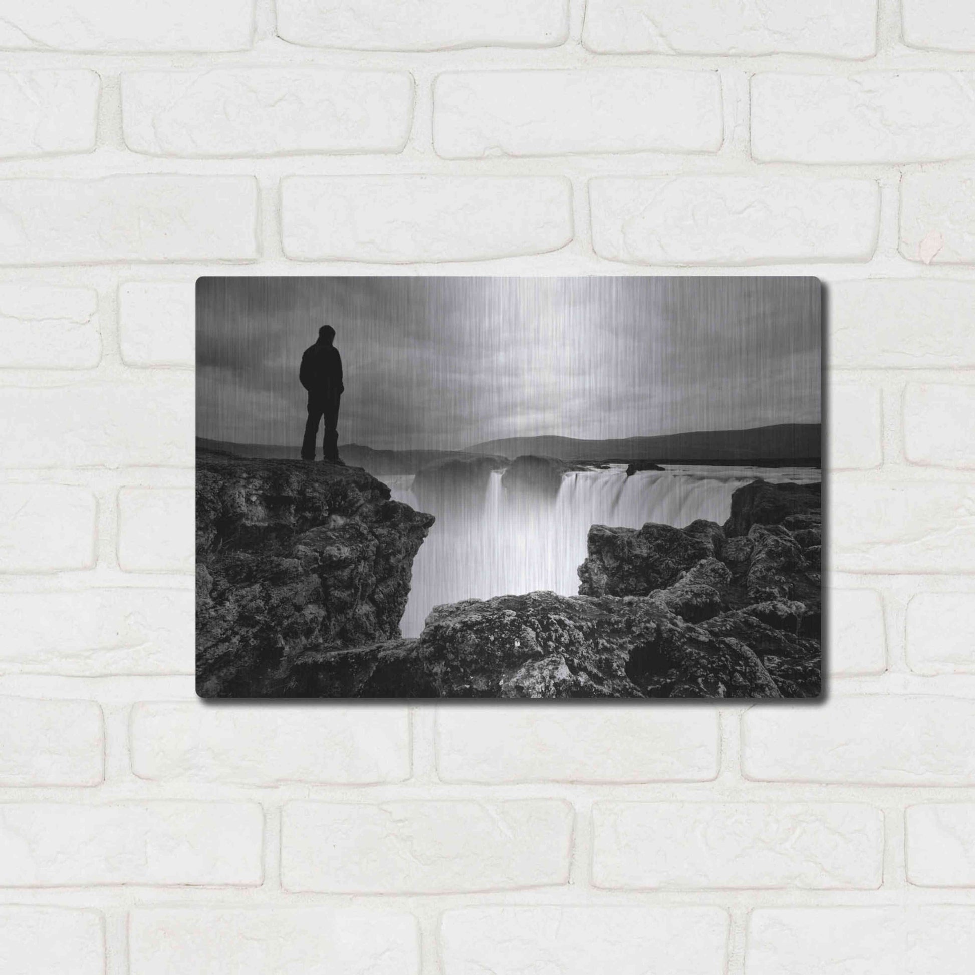 Luxe Metal Art 'Iceland Waterfall' by Nina Papiorek, Metal Wall Art,16x12