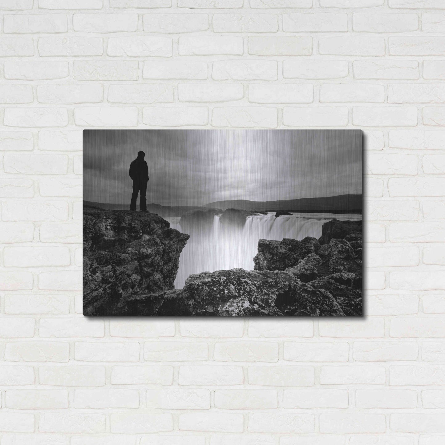 Luxe Metal Art 'Iceland Waterfall' by Nina Papiorek, Metal Wall Art,36x24