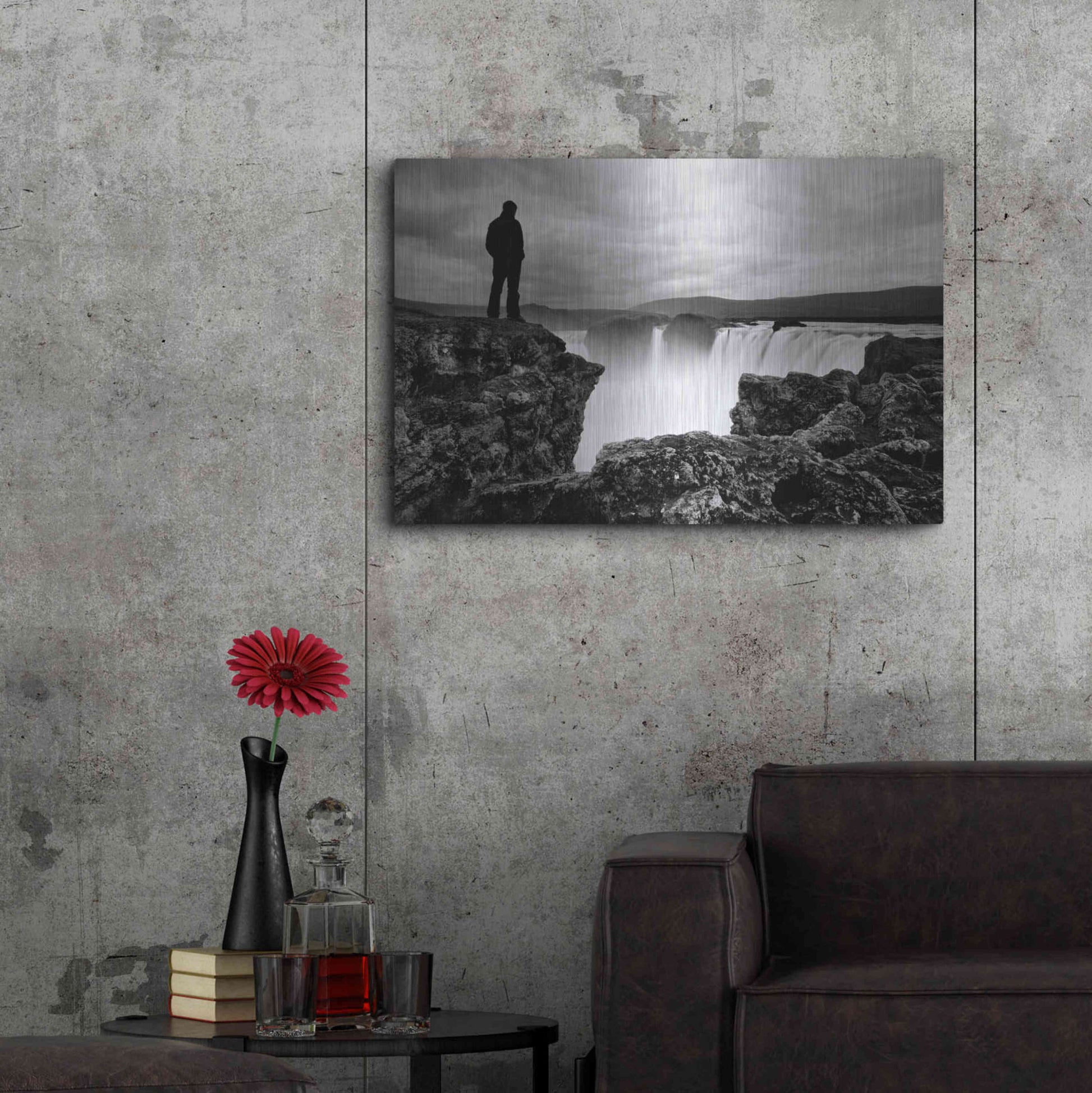 Luxe Metal Art 'Iceland Waterfall' by Nina Papiorek, Metal Wall Art,36x24