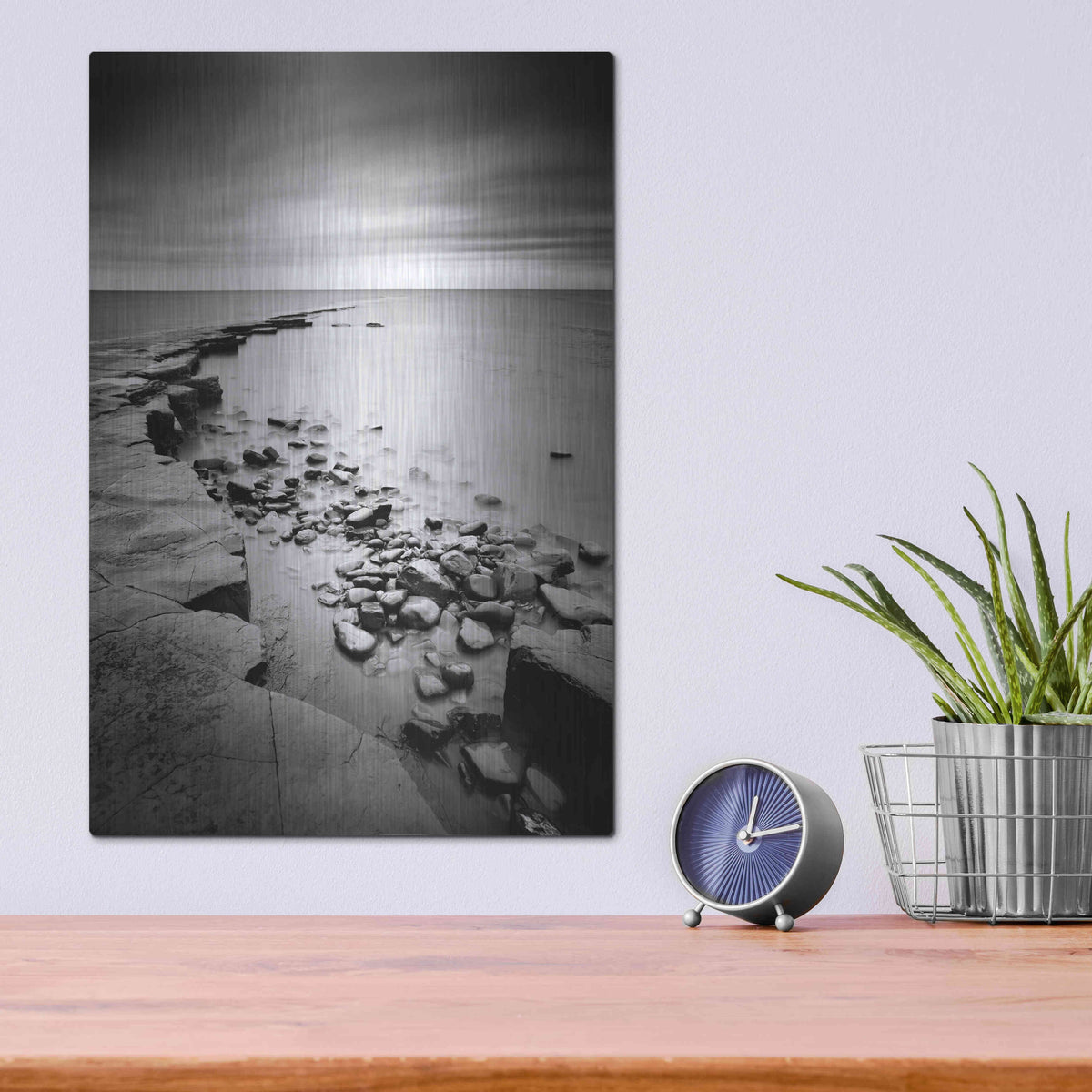 Luxe Metal Art 'Kimmeridge Bay' by Nina Papiorek, Metal Wall Art,12x16