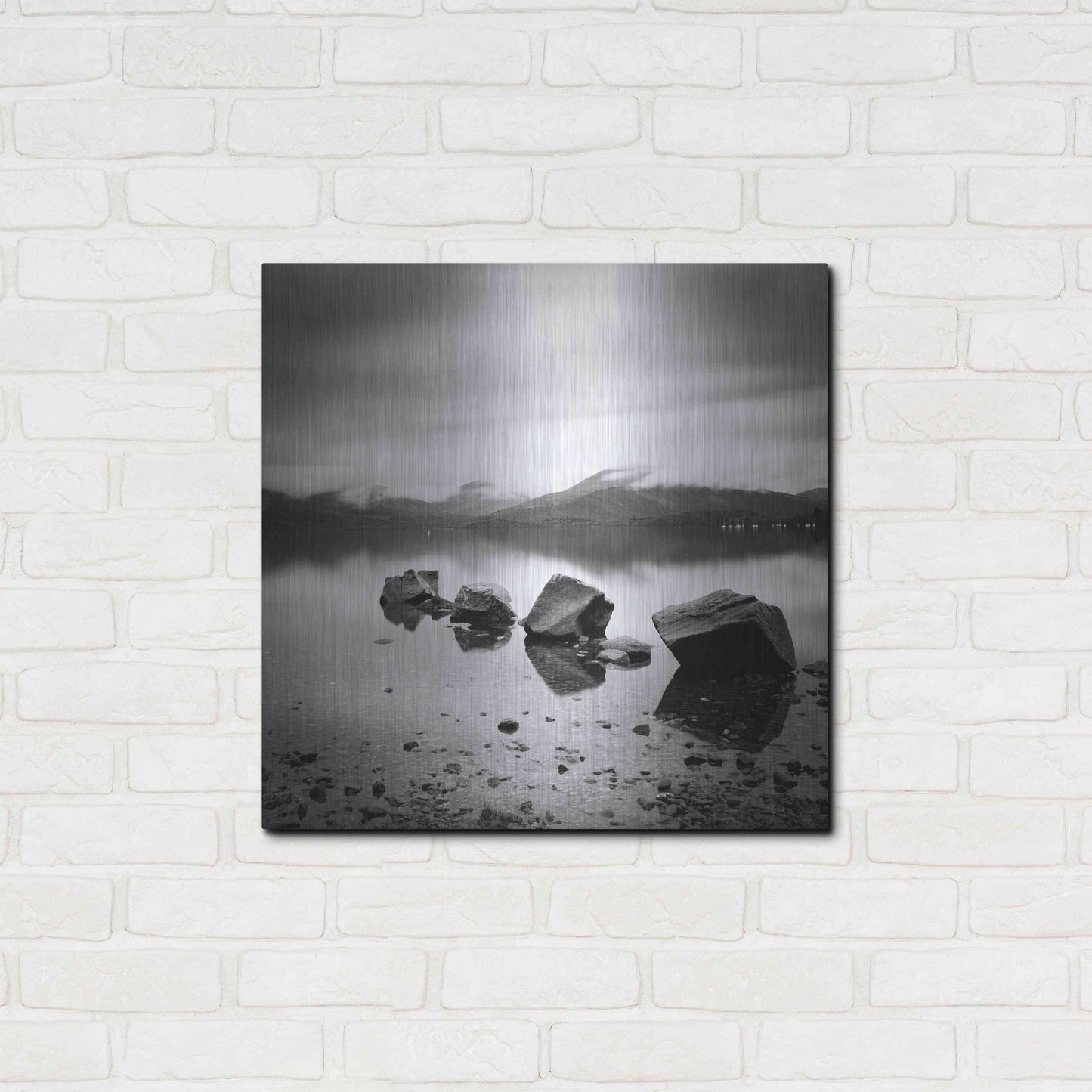 Luxe Metal Art 'Lomond Rocks' by Nina Papiorek, Metal Wall Art,24x24