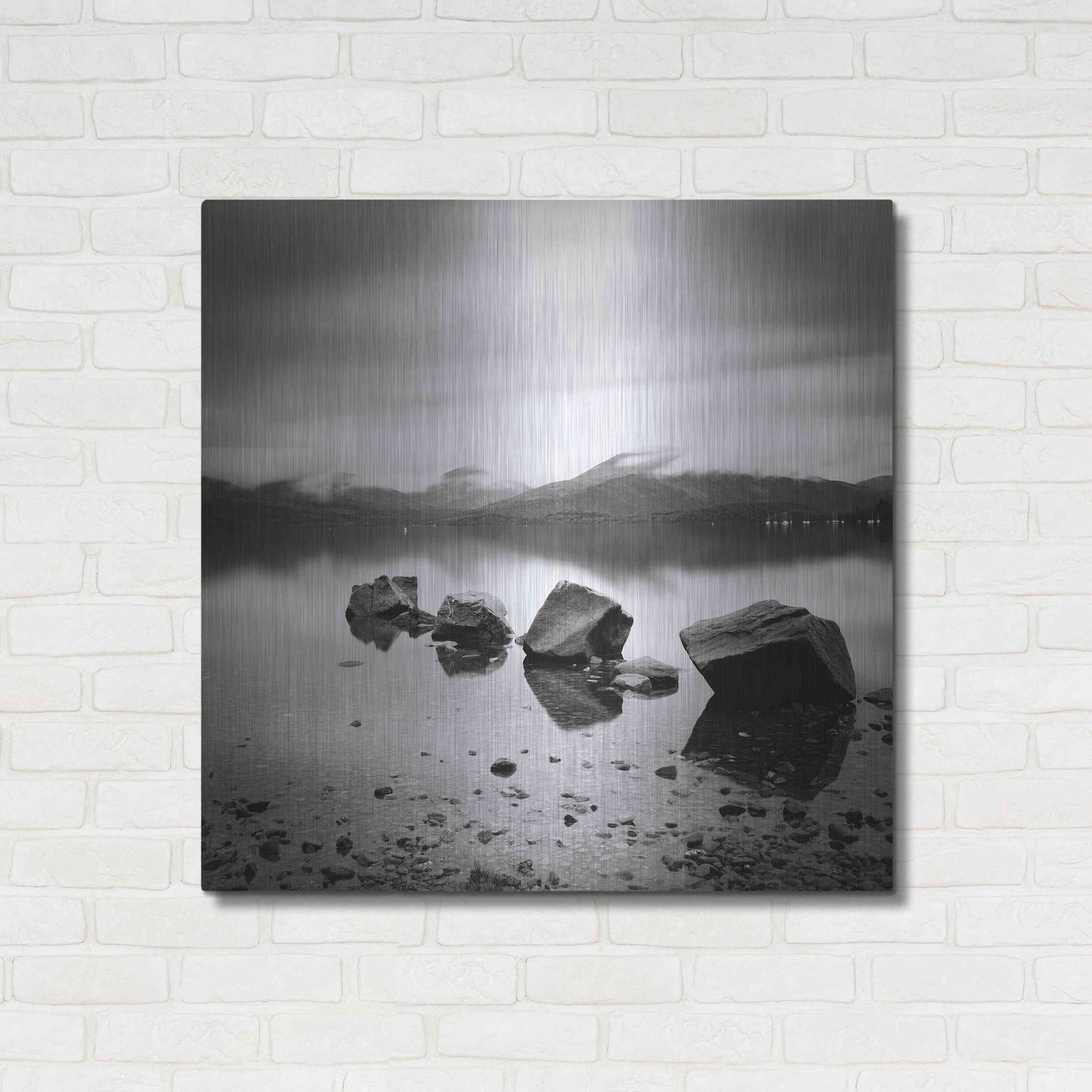 Luxe Metal Art 'Lomond Rocks' by Nina Papiorek, Metal Wall Art,36x36