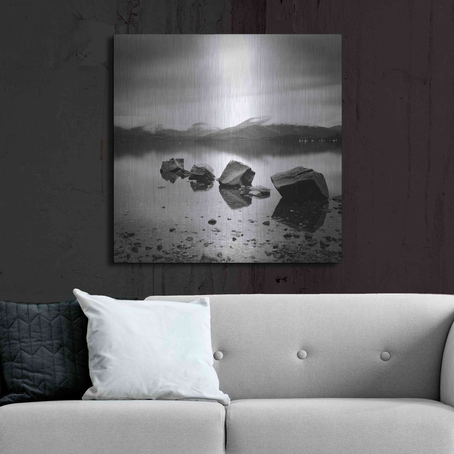 Luxe Metal Art 'Lomond Rocks' by Nina Papiorek, Metal Wall Art,36x36