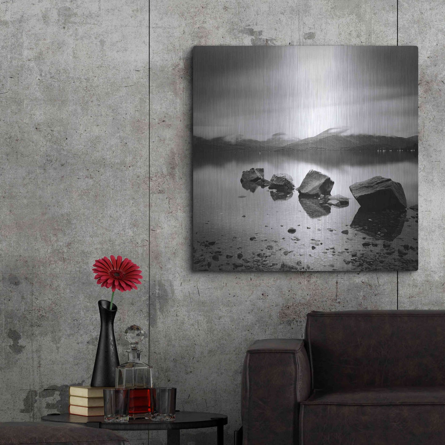 Luxe Metal Art 'Lomond Rocks' by Nina Papiorek, Metal Wall Art,36x36