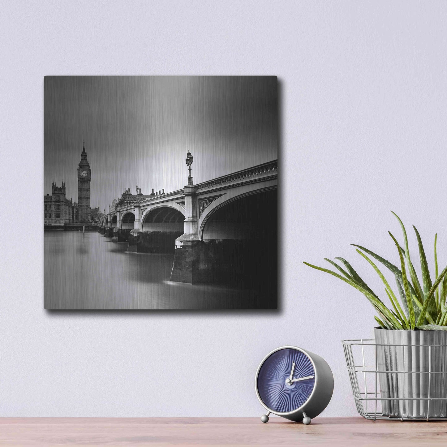 Luxe Metal Art 'London Westminster' by Nina Papiorek, Metal Wall Art,12x12