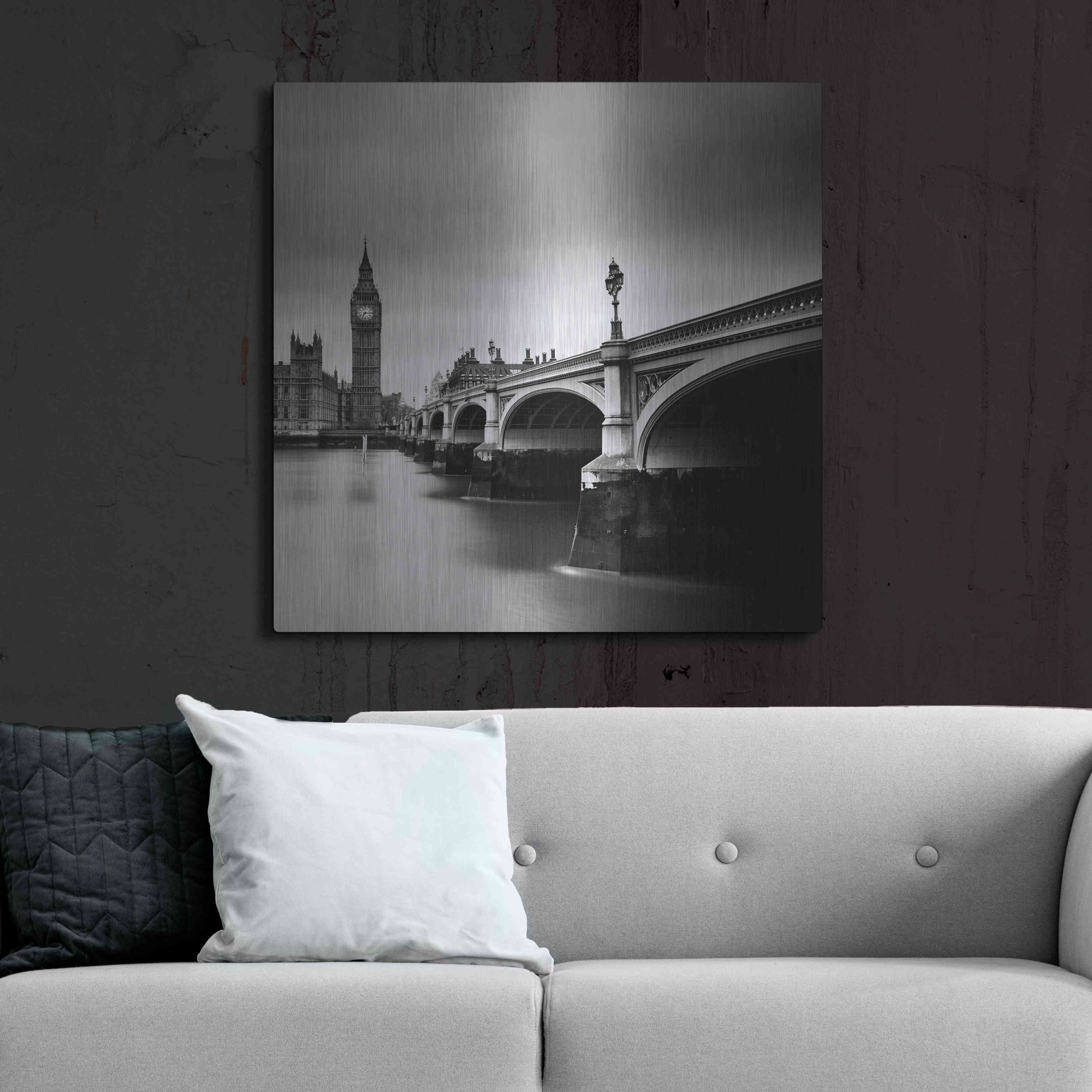 Luxe Metal Art 'London Westminster' by Nina Papiorek, Metal Wall Art,36x36