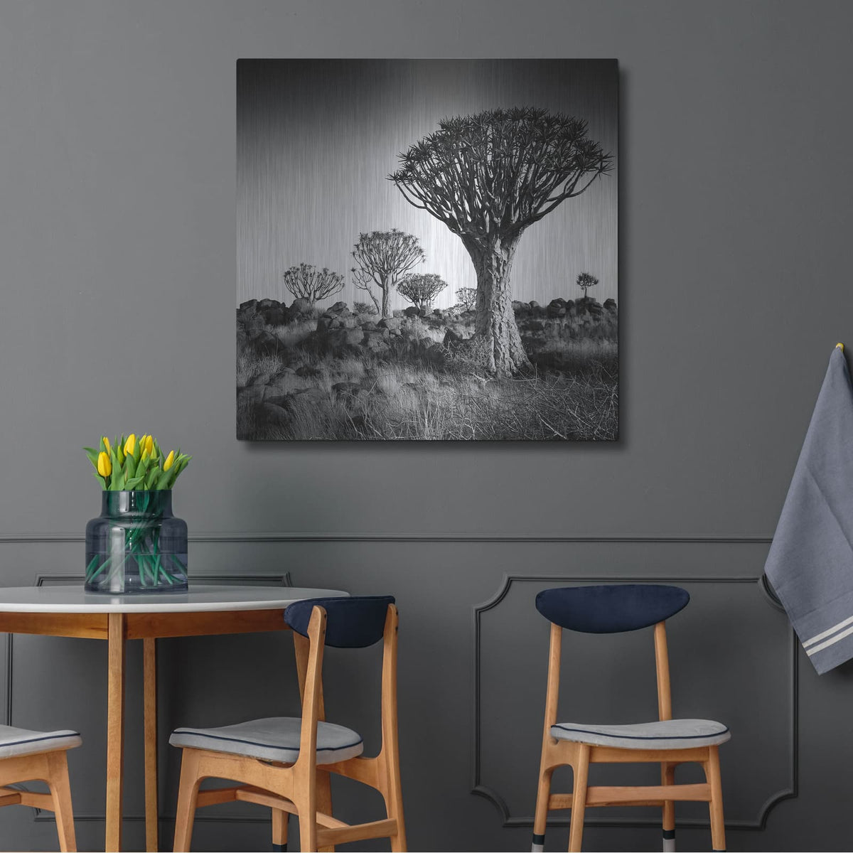 'Namibia Quiver Trees' by Nina Papiorek – Metal Wall Art, 36x36 room view
