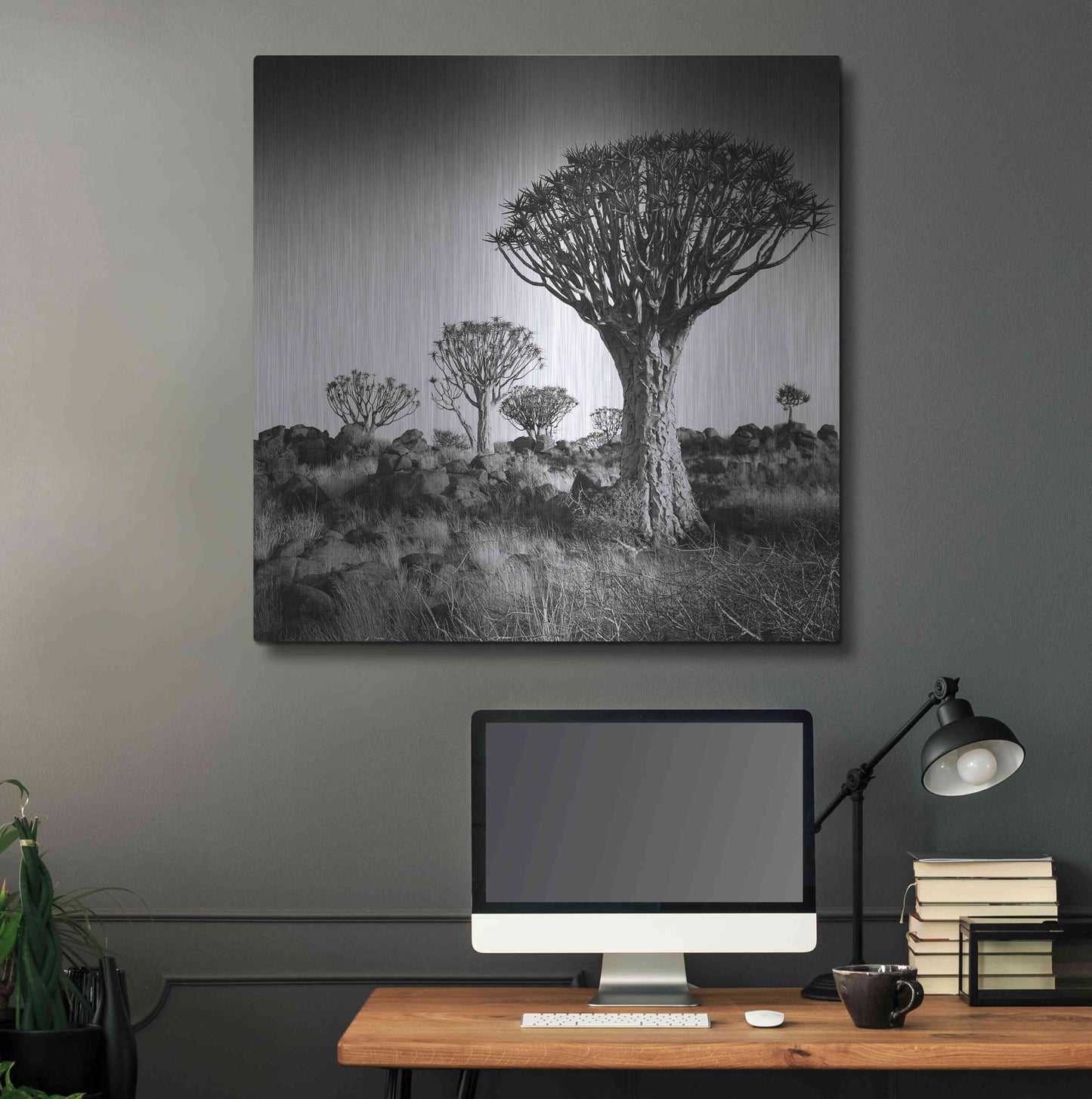 Luxe Metal Art 'Namibia Quiver Trees' by Nina Papiorek, Metal Wall Art,36x36