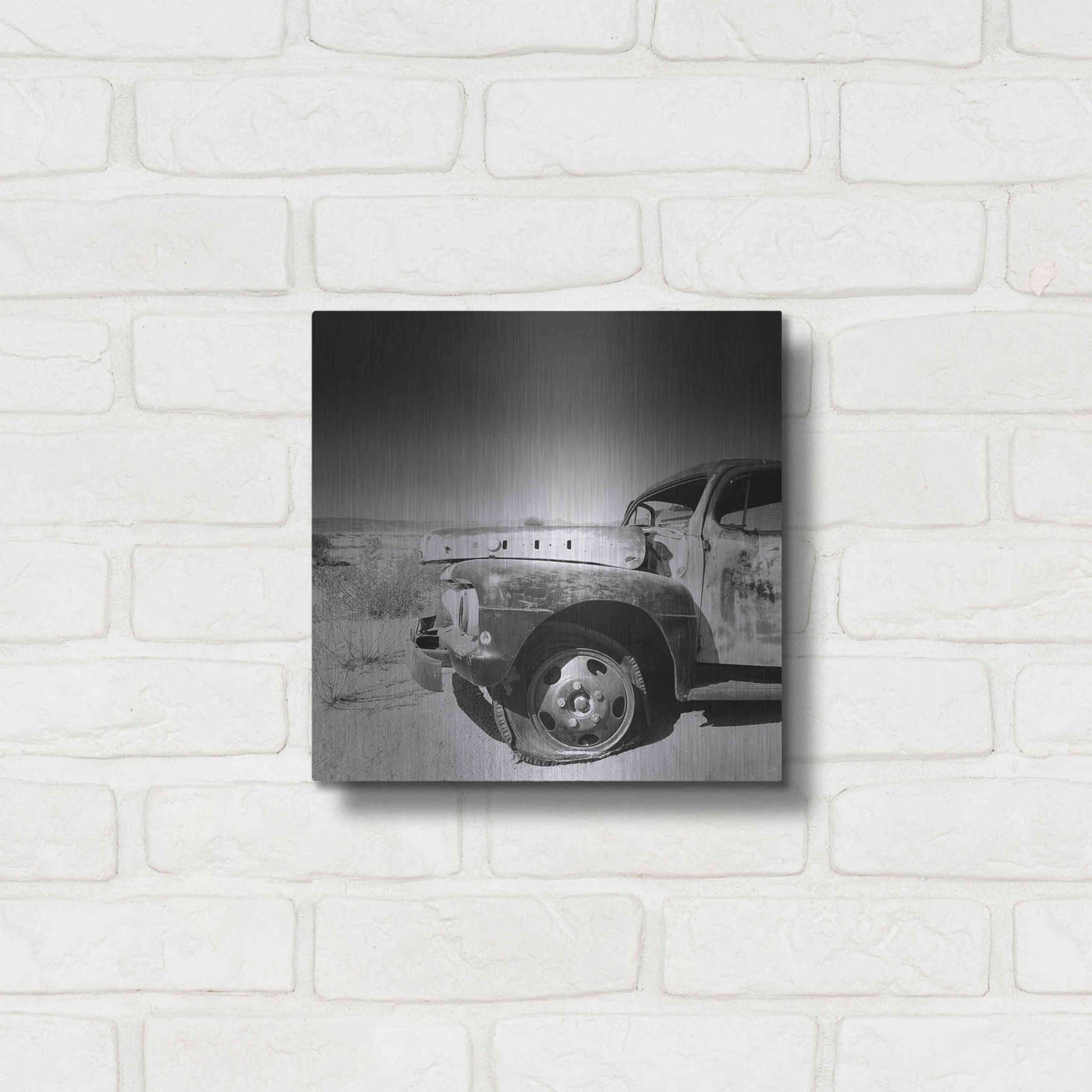 Luxe Metal Art 'Namibia Rotten Car' by Nina Papiorek, Metal Wall Art,12x12