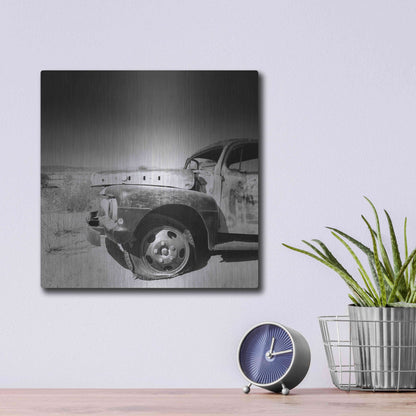 Luxe Metal Art 'Namibia Rotten Car' by Nina Papiorek, Metal Wall Art,12x12