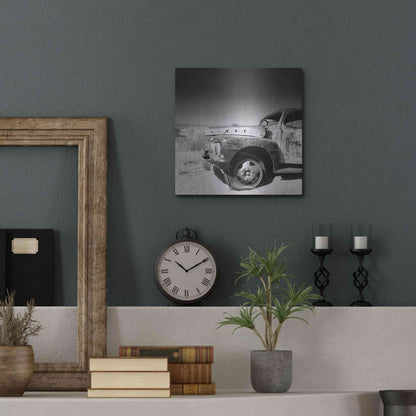 Luxe Metal Art 'Namibia Rotten Car' by Nina Papiorek, Metal Wall Art,12x12