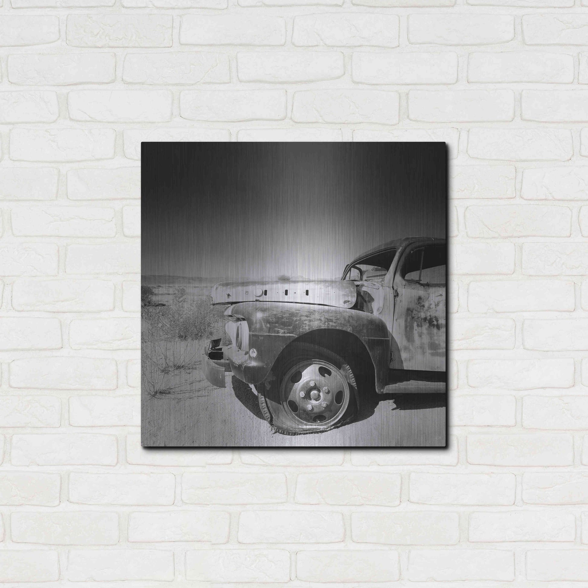 Luxe Metal Art 'Namibia Rotten Car' by Nina Papiorek, Metal Wall Art,24x24