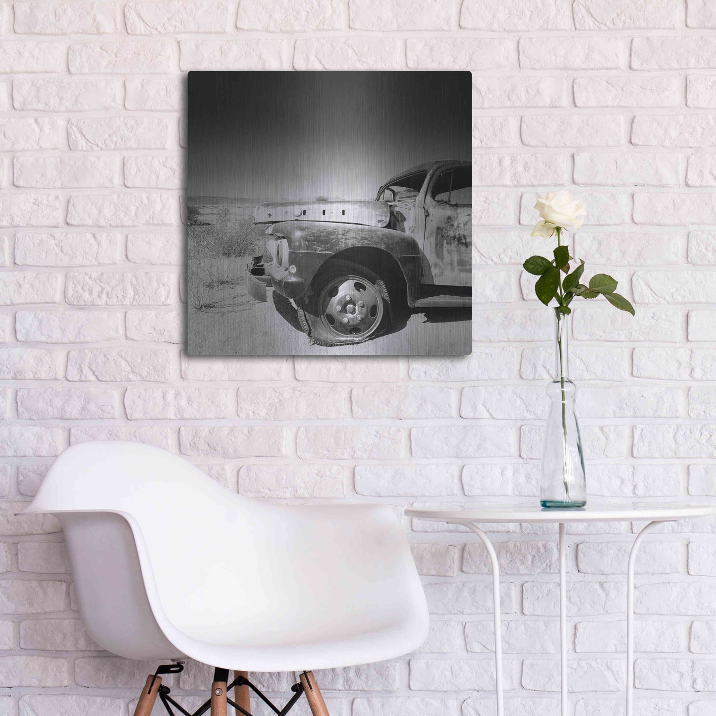 Luxe Metal Art 'Namibia Rotten Car' by Nina Papiorek, Metal Wall Art,24x24